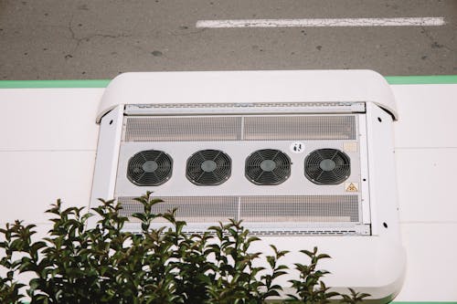 A large air conditioner mounted on a wall